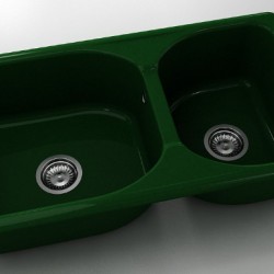  Mивка Classic 213, Polymer marble, 09 Зелен гранит, с включен сифон  - Bucătărie