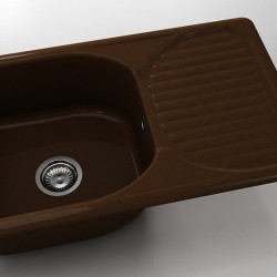  Mивка Classic 215, Polymer Marble, 17 Светло венге, с включен сифон  - Bucătărie