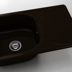 Mивка Classic 215, Polymer Marble, 18 Тъмно венге, с включен сифон  - Bucătărie
