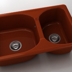  Mивка Classic 216, Polymer marble, 08 Калвадос, с включен сифон  - Bucătărie