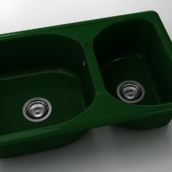  Mивка Classic 216, Polymer marble, 09 Зелен гранит, с включен сифон  - Bucătărie