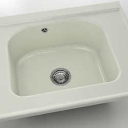  Mивка Classic 218, Polymer marble, 02 Полярен гранит, с включен сифон  - Bucătărie