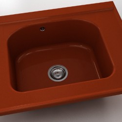  Mивка Classic 218, Polymer marble, 08 Калвадос, с включен сифон  - Bucătărie