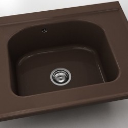  Mивка Classic 218, Polymer marble, 18 Тъмно венге, с включен сифон  - Bucătărie