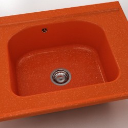  Mивка Classic 218, Polymer marble, 19 Сребрист оранж, с включен сифон  - Bucătărie
