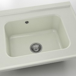  Mивка Classic 219, Polymer marble, 02 Полярен гранит, с включен сифон  - Bucătărie
