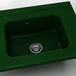  Mивка Classic 219, Polymer marble, 09 Зелен гранит, с включен сифон  - Bucătărie