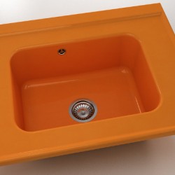  Mивка Classic 219, Polymer marble, 16 Оранж, с включен сифон  - Bucătărie