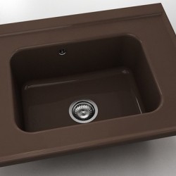  Mивка Classic 219, Polymer marble, 18 Тъмно венге, с включен сифон  - Bucătărie