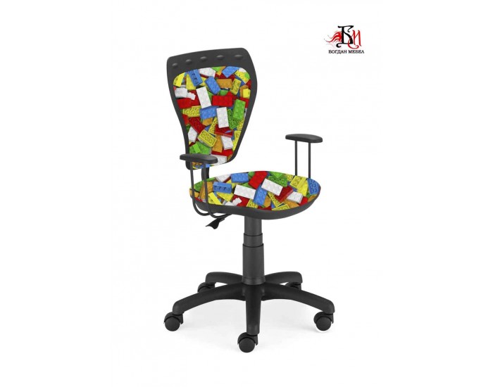 Детски стол Мебели Богдан модел Mini Lego, с подлакътници