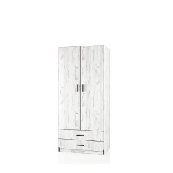 Двукрилен гардероб Mod 1040, Дъб крафт бял - Dulapuri