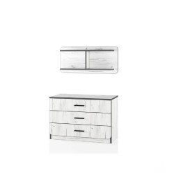 Скрин с етажерка Mod 3086, Дъб крафт бял - Bogdan Furniture I
