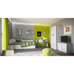 Спален комплект Mod 5033, Дъб крафт бял - Seturi mobilier pentru copii