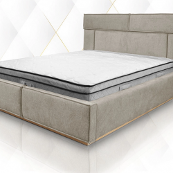 Тапицирана спалня модел Джорджия 160/200, Бежова - Bogdan Furniture I