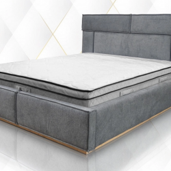 Тапицирана спалня модел Джорджия 160/200, Сива - Bogdan Furniture I