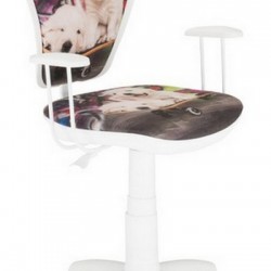 Детски стол Мебели Богдан модел Mini Dogs white, с подлакътници - Scaune pentru copii