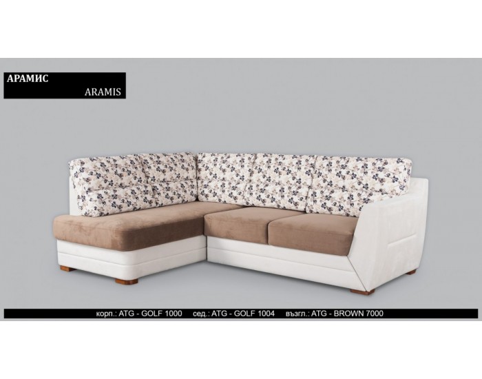 Ъглов диван Aramis BM, с ракла, разтегателен