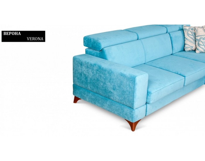 Ъглов диван Verona BM, с ракла, разтегателен