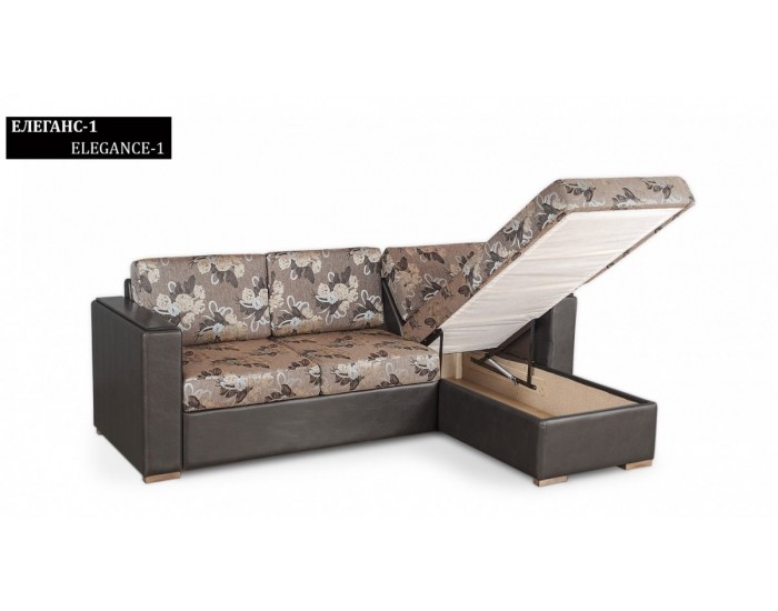 Ъглов диван Elegance - 1 BM, с ракла, разтегателен