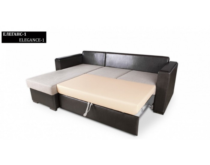 Ъглов диван Elegance - 1 BM, с ракла, разтегателен