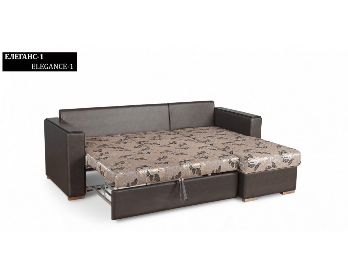 Ъглов диван Elegance - 1 BM, с ракла, разтегателен