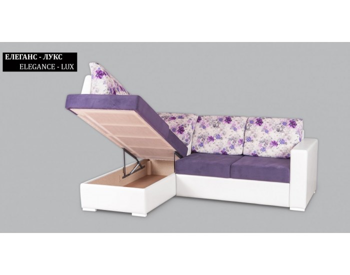 Ъглов диван Elegance - Lux BM, с ракла, разтегателен