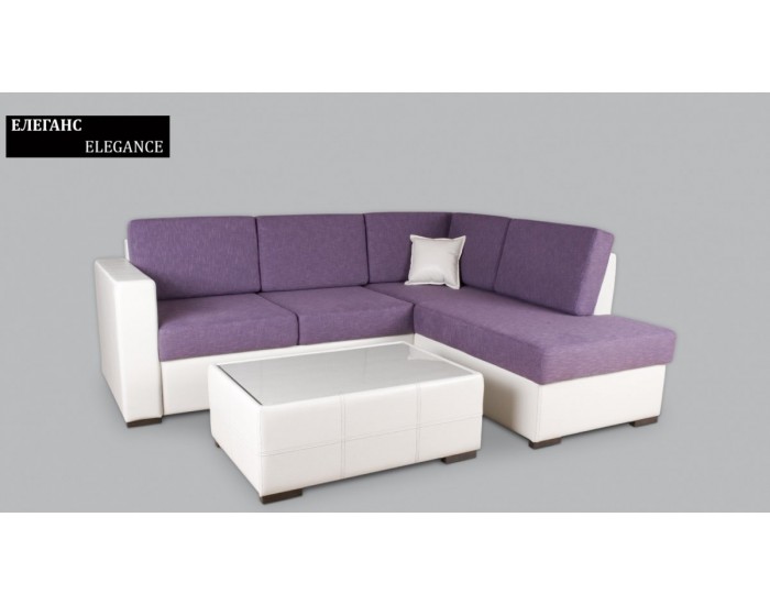 Ъглов диван Elegance BM, с ракла, разтегателен