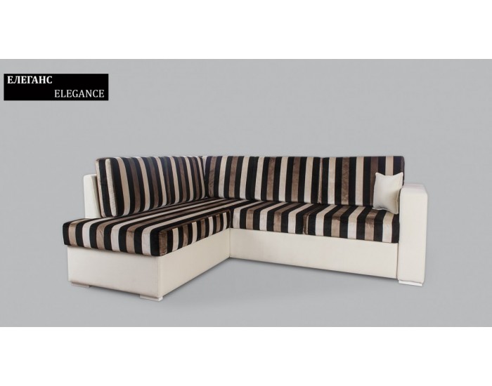 Ъглов диван Elegance BM, с ракла, разтегателен