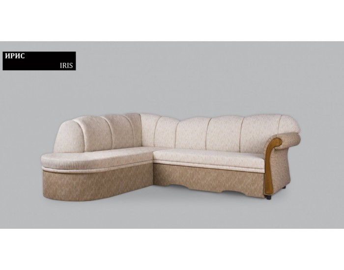 Ъглов диван Iris BM, с ракла, разтегателен