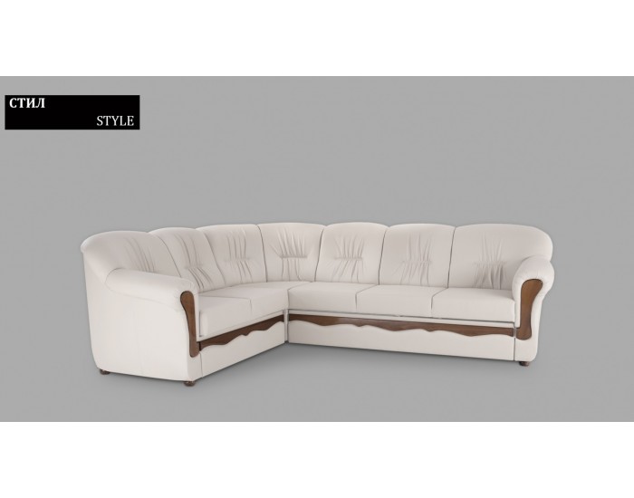 Ъглов диван Style BM, разтегателен с чекмедже