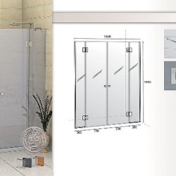  Параван за баня модел Millano-Р 1600, PVC - Baie