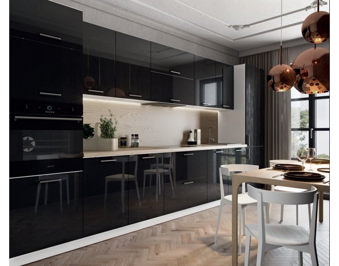 Долен шкаф H 40/82-E20, черен гланц