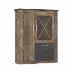Шкаф Мебели Богдан Georgia 2D-1V-E20, колониален дъб и матера - Corpuri, vitrine, biblioteci modulare