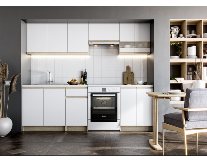 Кухненски комплект Katarina Lux 240, дъб сонома, бял дъб