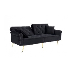 Диван Мебели Богдан модел Boris-E20, цвят: черно с златни елементи - Bogdan Furniture Europe
