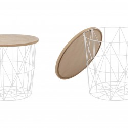 Помощна маса Мебели Богдан модел Mariffa BM, цвят: натурален/бял - Bogdan Furniture Europe