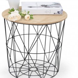 Помощна маса Мебели Богдан модел Mariffa BM, цвят: натурален/черен - Bogdan Furniture Europe