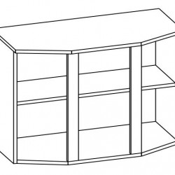 Горен витринен шкаф Alina 80BB-E20, елша - Bucătărie modulară Alina