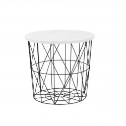 Помощна маса Мебели Богдан модел Mariffa BM, цвят: бял/черен - Bogdan Furniture Europe