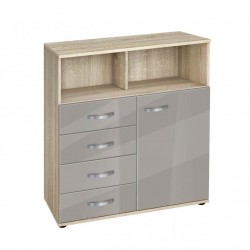 Скрин Мебели Богдан, модел BM-Ava 14-1000, ГБ сонома и сиво гланц - Bogdan Furniture G