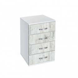 Скрин с чекмеджета Мебели Богдан, модел BM-Ava 500, бял гланц и кристал - Bogdan Furniture G