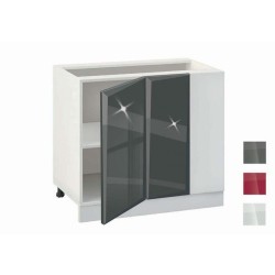 Dulap de bucătărie Lucios MDF 1001, inferior pentru colț cu raft