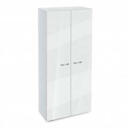 Етажерка BM-Ava-5 с две цели врати, бял гланц с бяло гладко - Corpuri, vitrine, biblioteci modulare