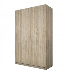 ﻿Трикрилен гардероб Mod 1002, Сонома тъмна - Bogdan Furniture I