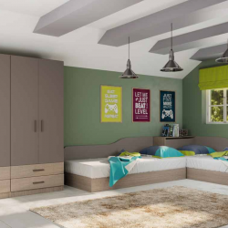 Детски спален комплект модел 7064 за матраци 82/190, Мока/Лате - Seturi mobilier pentru copii