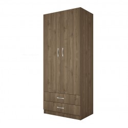 ﻿﻿Двукрилен гардероб Mod 1008 с чекмеджета, Орех адмирал - Bogdan Furniture I