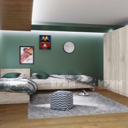 Детски спален комплект модел 7066, Сонома тъмна - Seturi mobilier pentru copii