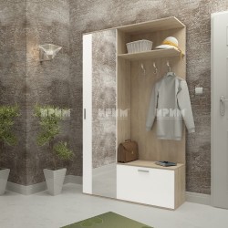 Портманто Mod 217 / 4006 с огледало, Сонома арвен/Бяло - Bogdan Furniture I