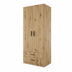 ﻿Двукрилен гардероб Mod 1008 с чекмеджета, Дъб артисан - Bogdan Furniture I