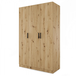 Трикрилен гардероб Mod 1002, Дъб артисан - Bogdan Furniture I